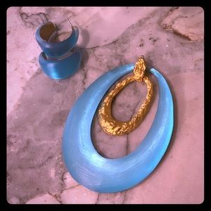 Alexis Bittar charm and small hoop earrings